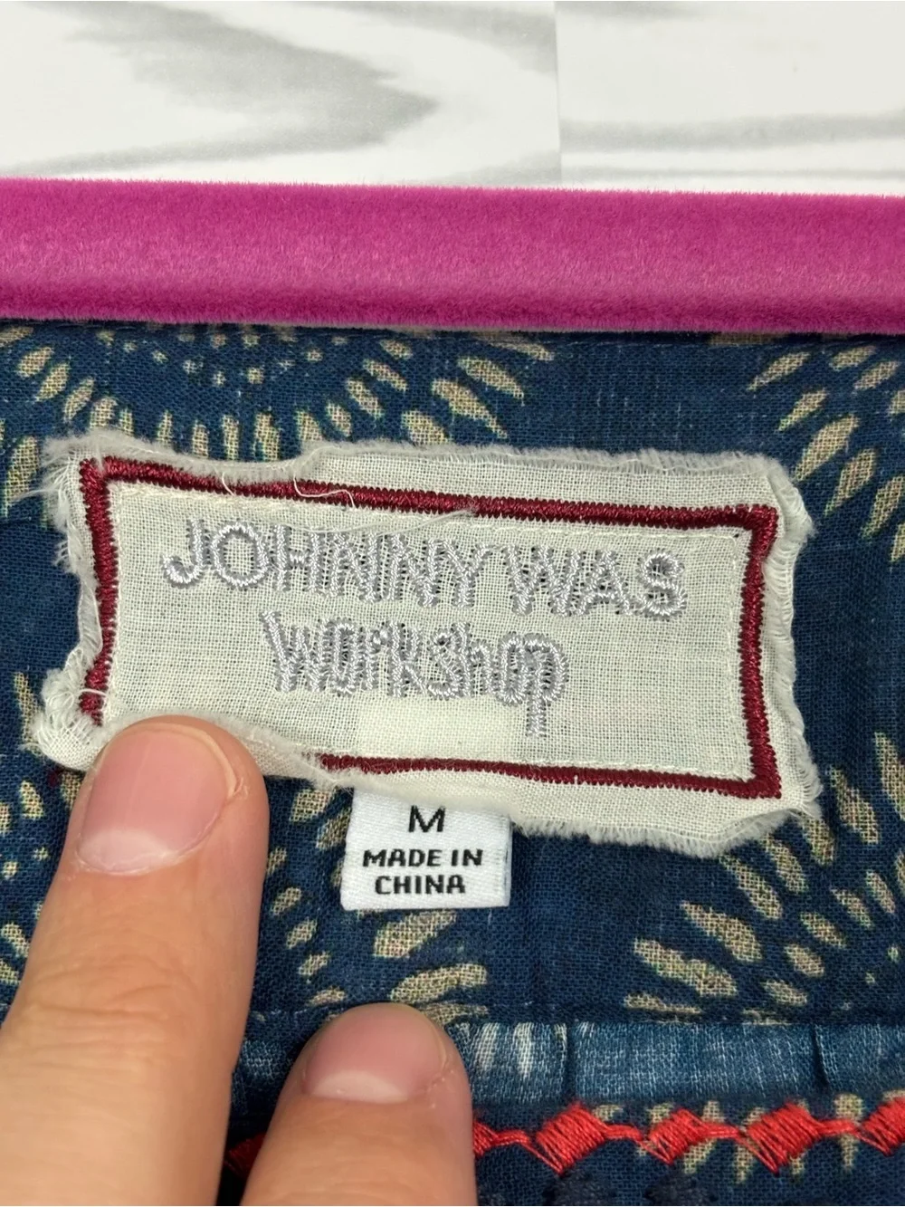 Johnny Was Workshop Mareen puff sleeve embroidered peasant blouse top medium